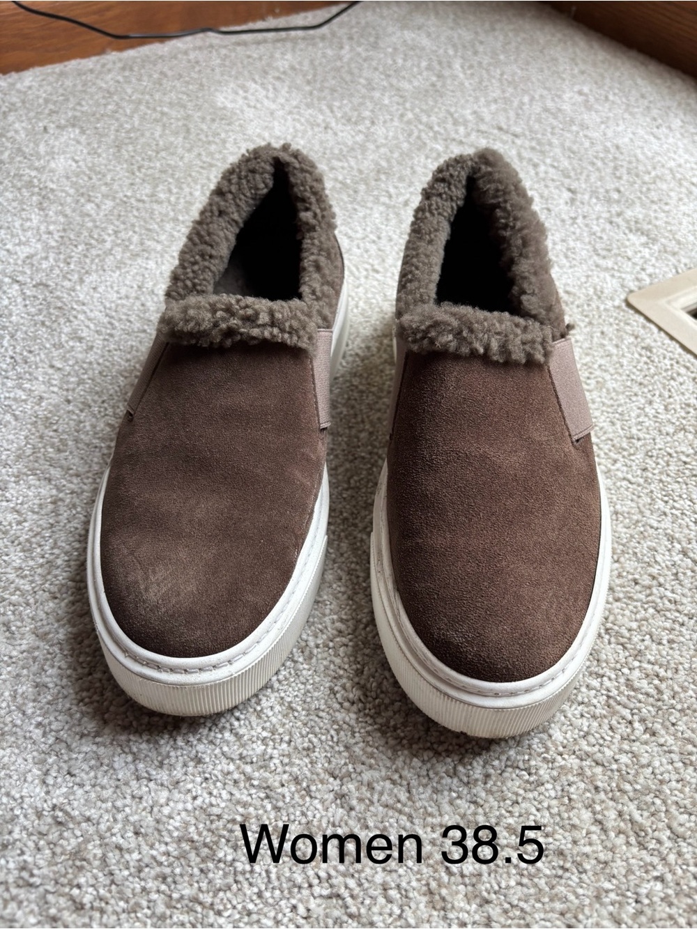 M. Gemi Brown Suede Slip-On brown Loafer with Shearling inside